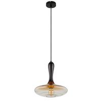 Hängeleuchte 15538h2 - Klar/Goldfarben, Design, Glas/Textil (33/120cm) - Globo