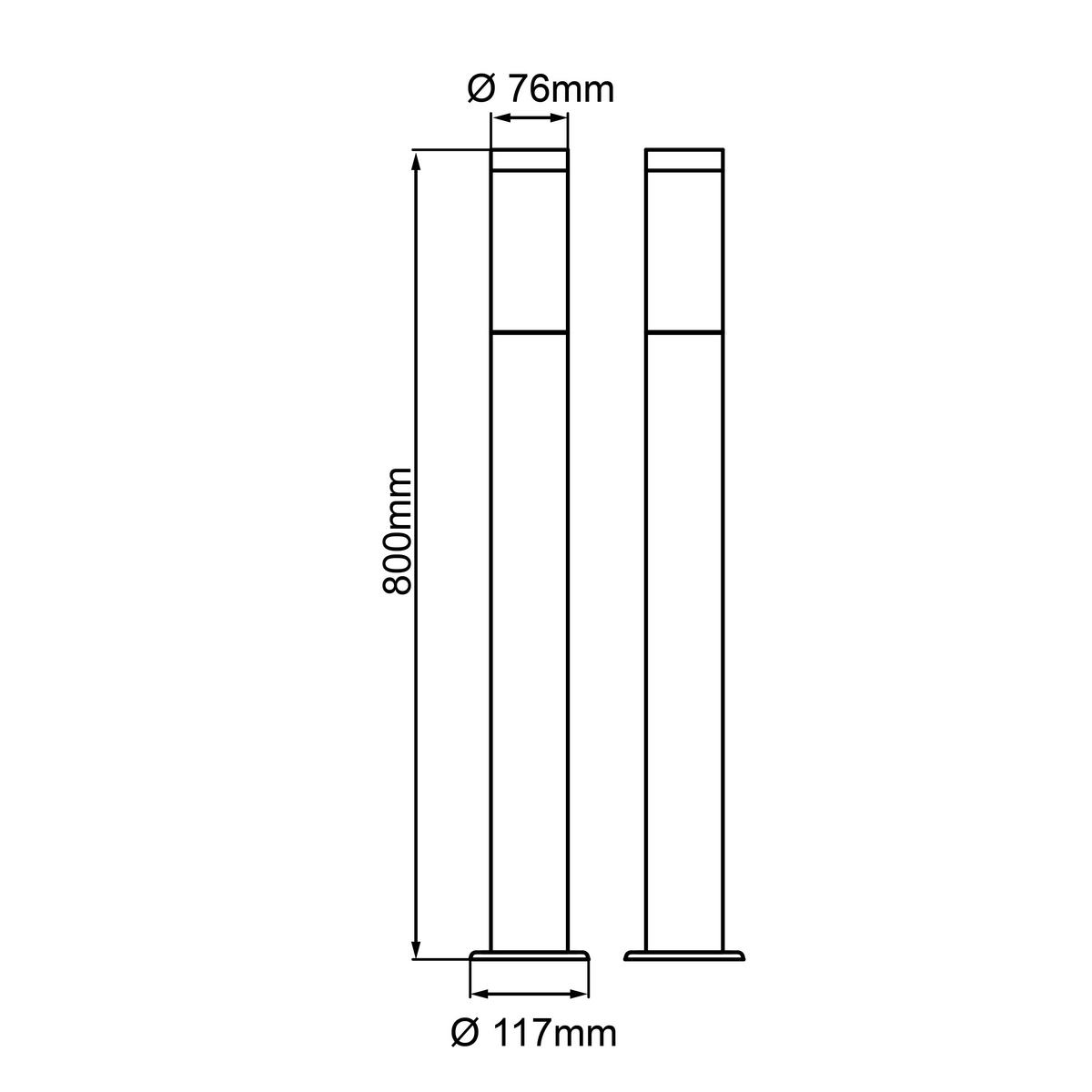 Wegeleuchte 43685/82 Chorus - Edelstahlfarben, KONVENTIONELL, Textil/Metall (7,5/81cm) - Brilliant