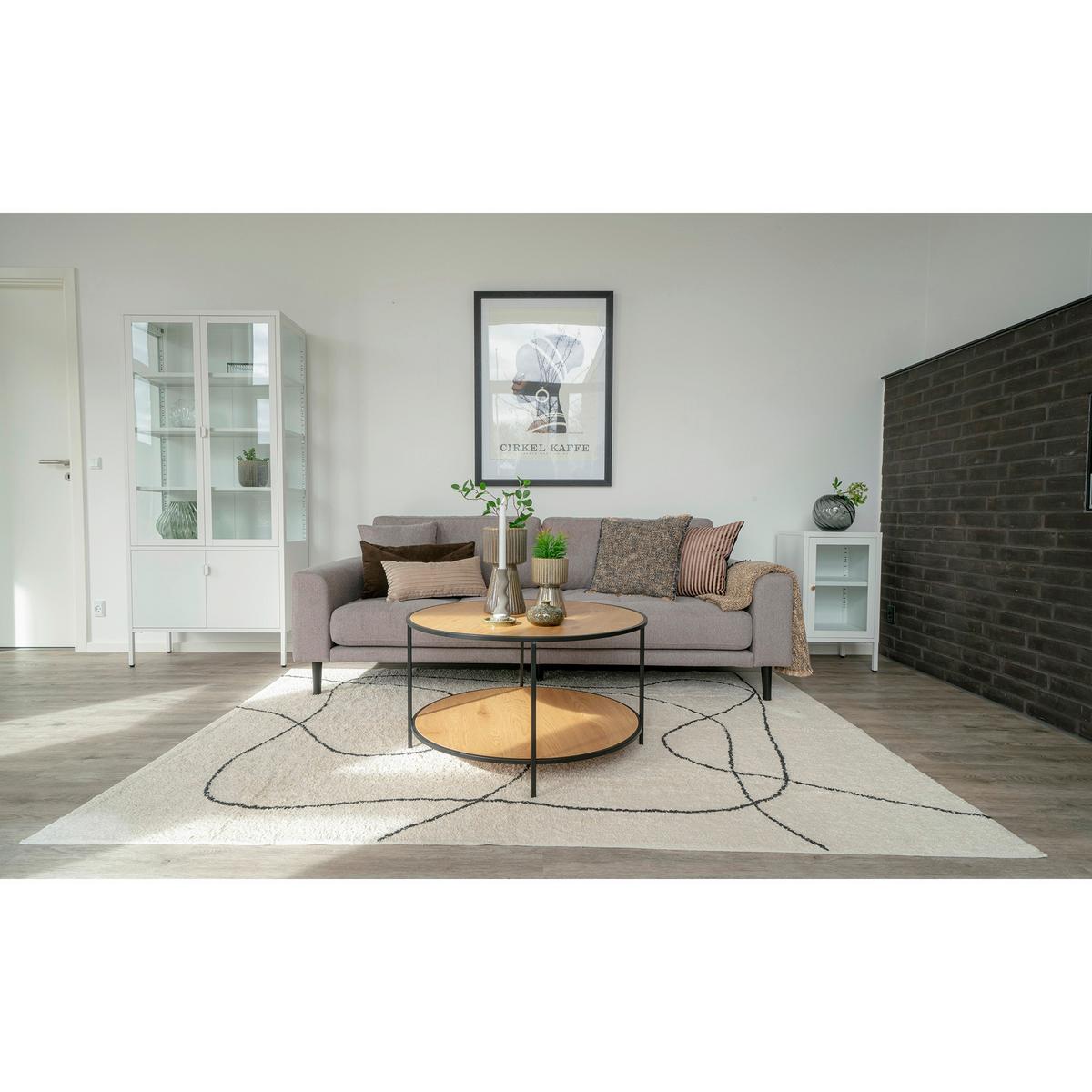 Couchtisch Vita Eichefarben B: 80cm - Eichefarben/Schwarz, Design, Holzwerkstoff/Metall (80/80/45cm) - MID.YOU