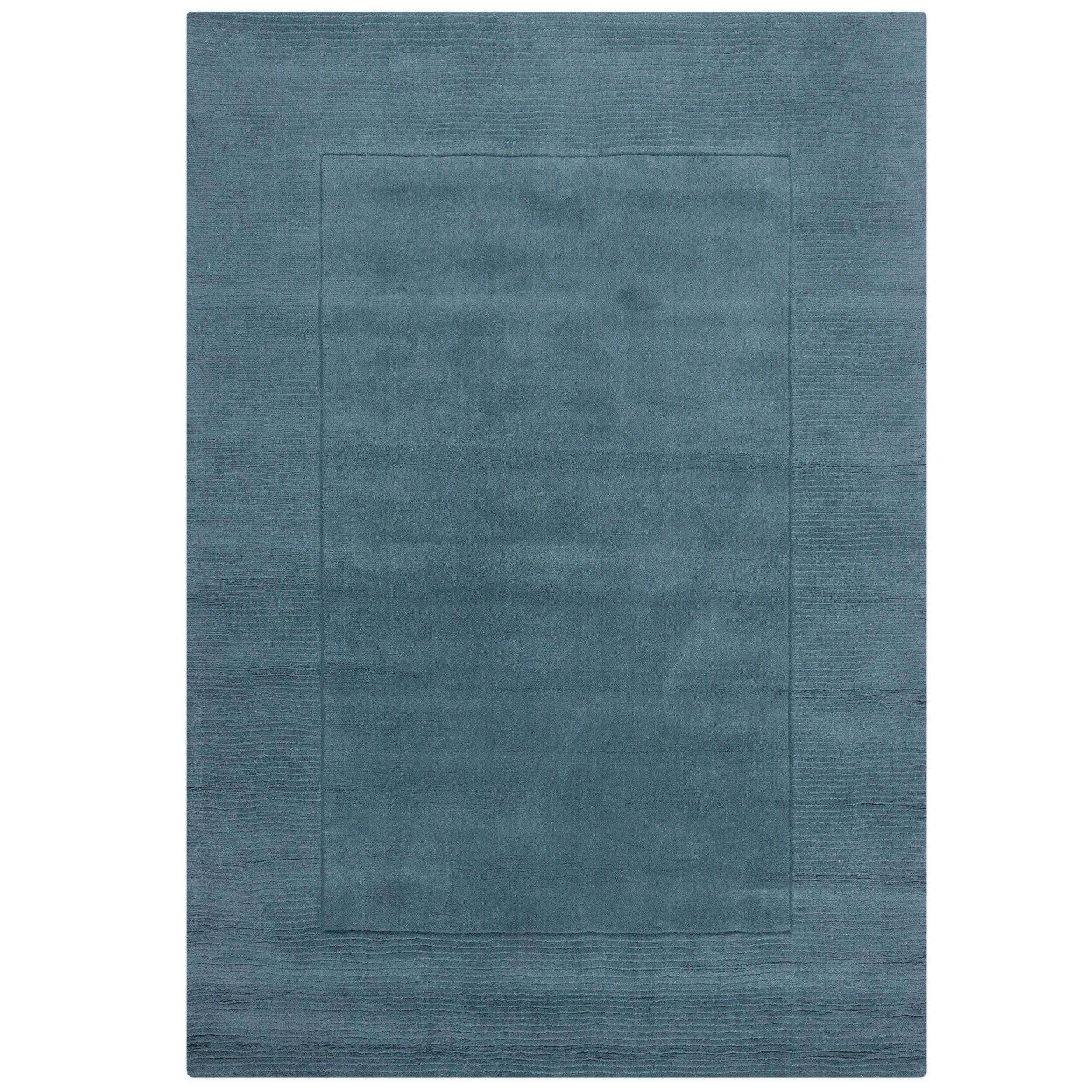 Webteppich Textured Wool B Blue 200x290