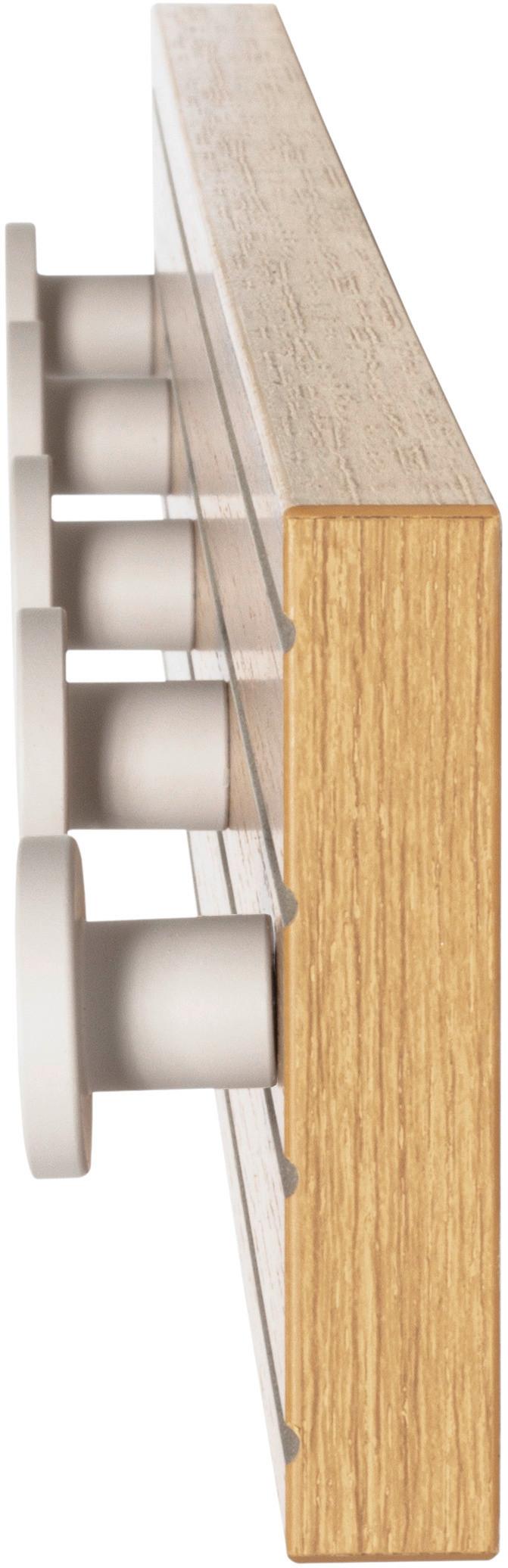 Nástenný vešiak Polar 5, š: 60 cm - kašmírová/farba duba, Modern, kov/kompozitné drevo (60/9/4cm) - Mömax