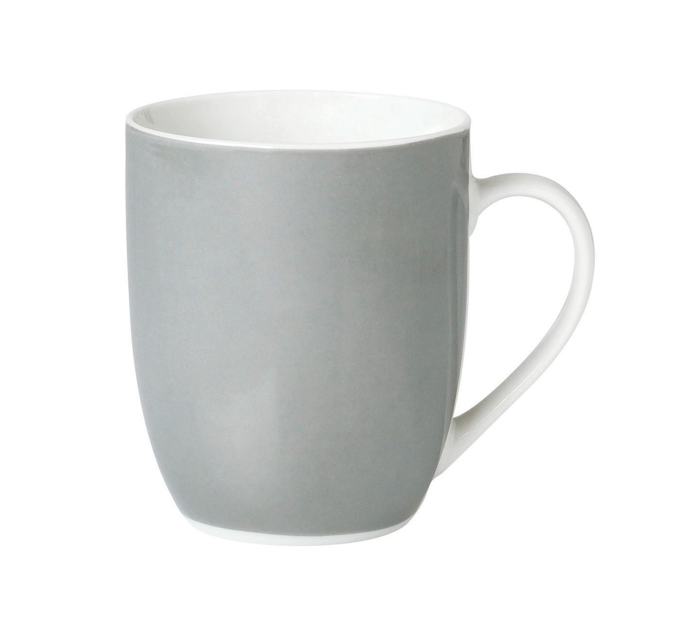 Kaffeebecherset Grau Weiß 6-teilig B: 11 cm - Weiß/Grau, Basics, Keramik (11/10/8cm) - Van Well