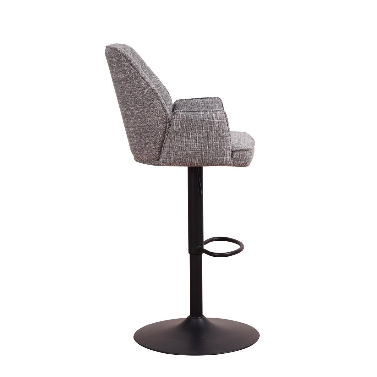 Barhocker-Set Donny Hellgrau B: 54 cm - Hellgrau/Schwarz, MODERN, Textil/Metall (54/100/58cm) - MID.YOU