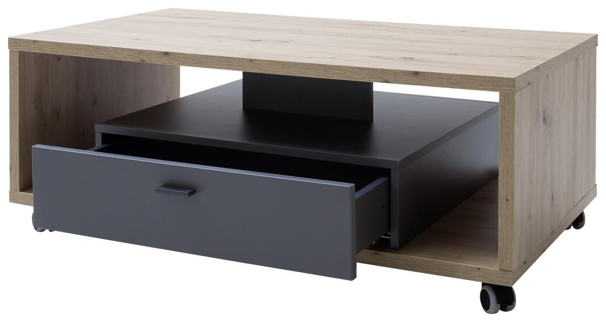 Couchtisch Lizzano 115x65 cm Grau/Eiche Dekor - Eichefarben/Grau, Design, Holzwerkstoff/Kunststoff (115/65/43cm) - MID.YOU