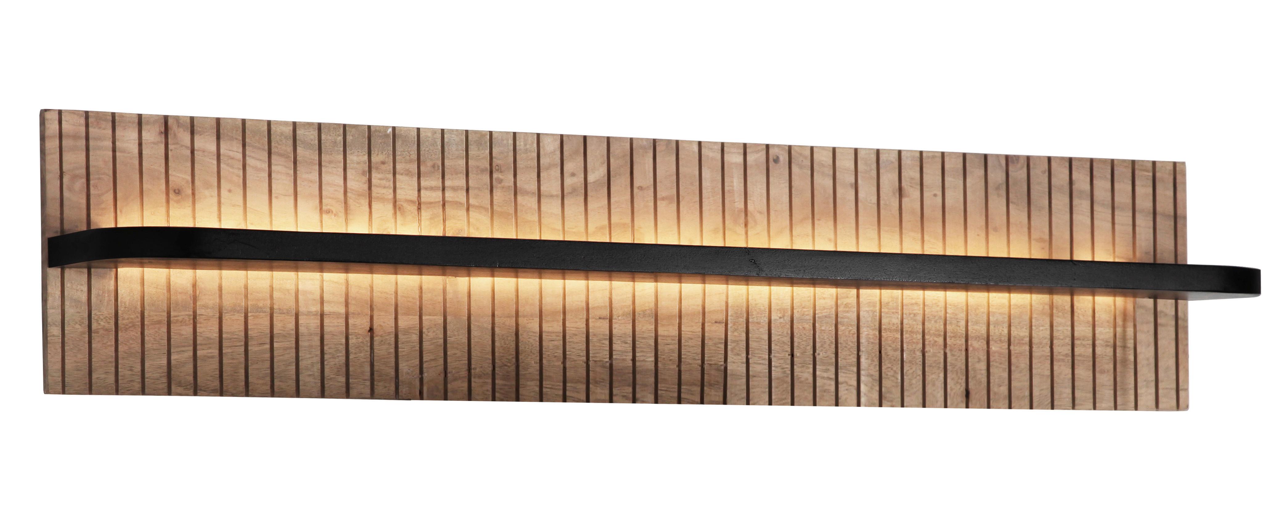 Wandboard Kunja Akazie massiv, B: 118 cm - Akaziefarben, Trend, Holz (118/25/20cm)