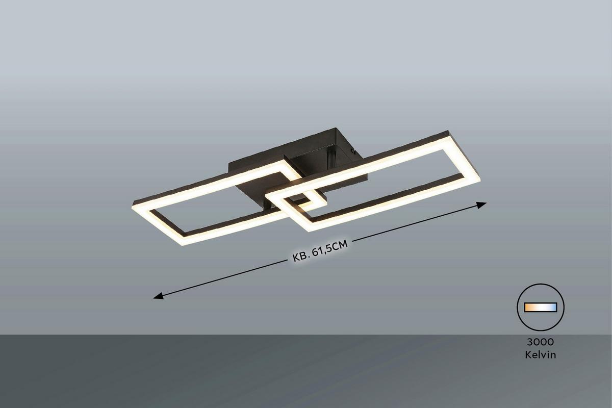 STROPNÉ LED SVIETIDLO OZUM - priehľadné/čierna, Modern, kov/plast (61,5/19,5/10cm) - Mömax