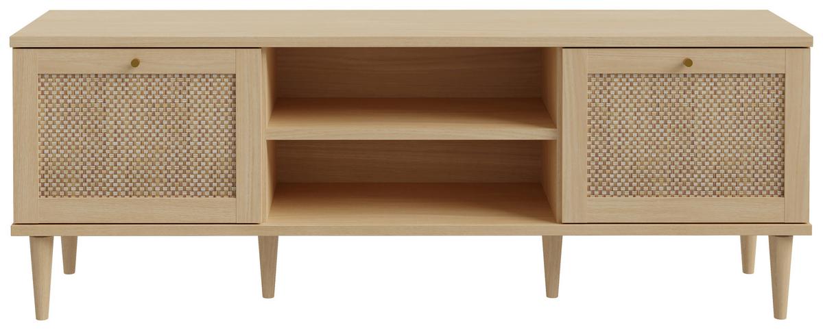 Komoda pod televizi CALASETTA š: 160 CM - barvy dubu/barvy zlata, Natur, kov/dřevo (159,8/57,8/41,4cm)