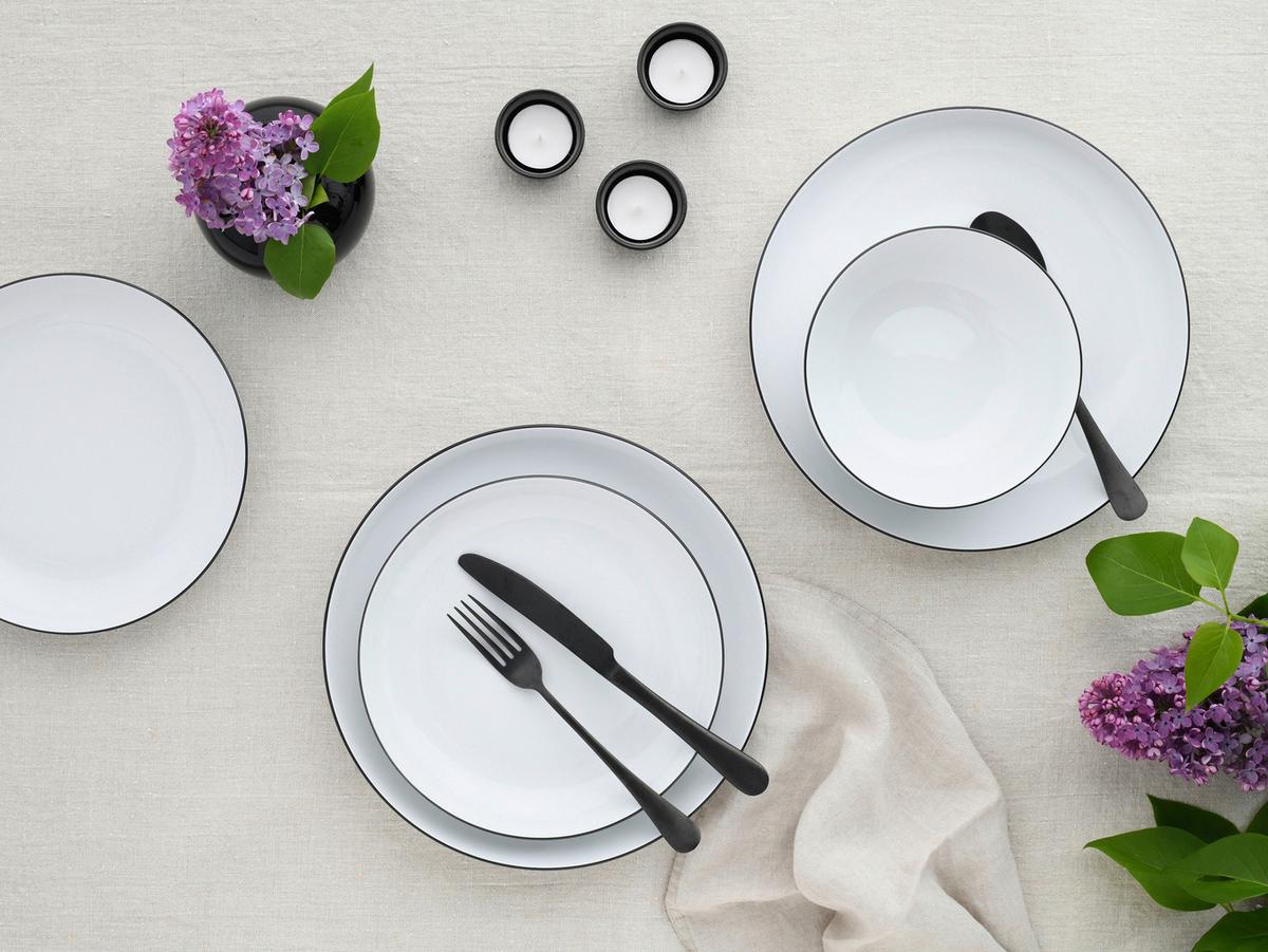 Tafelservice Porzellan Schwarz Weiß - Design - Creatable