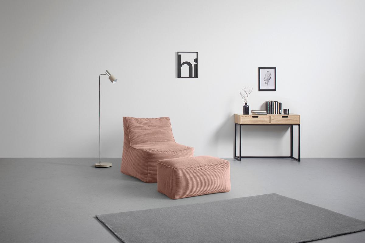 Sedací vak CAROLINE, růžový manšestr, max. 90 kg - růžová, Moderní, textil (75/84/88cm) - Mömax