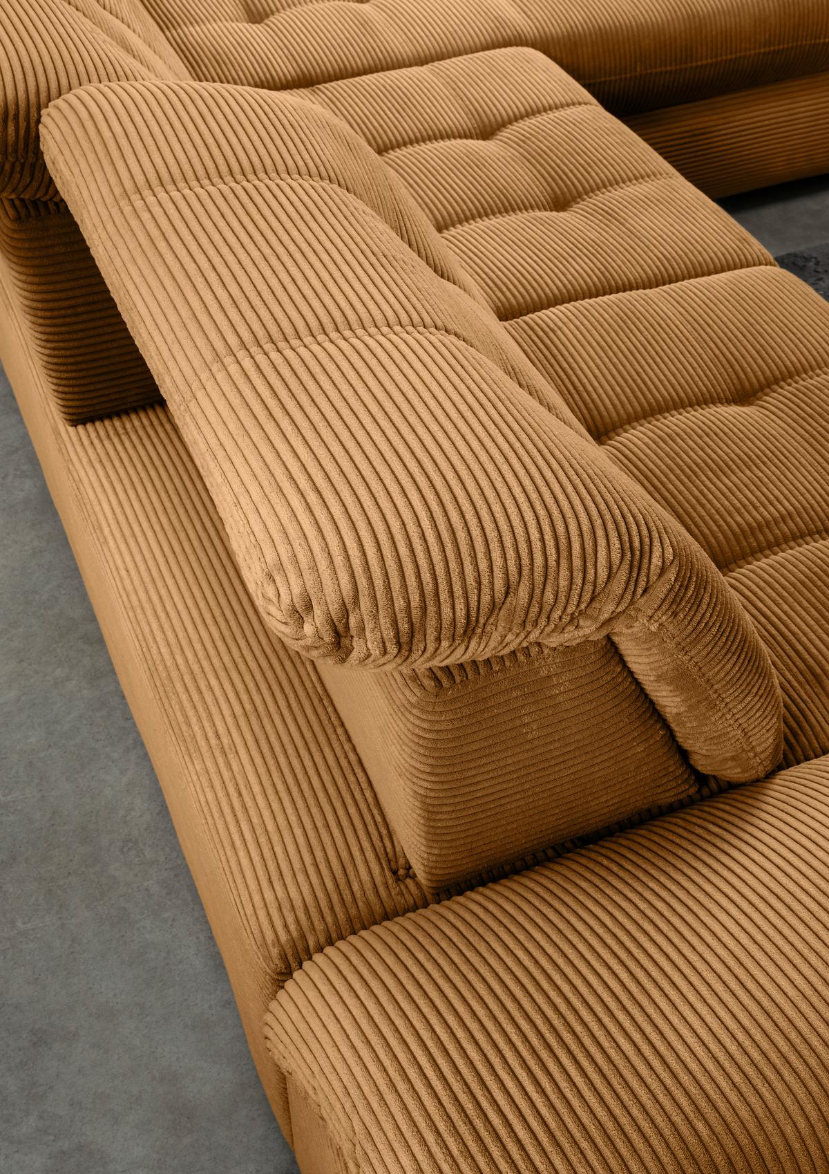 Eckschlafsofa Delphino Goldfarben S: 273x189 cm - Goldfarben/Schwarz, MODERN, Textil (273/189cm) - Livetastic