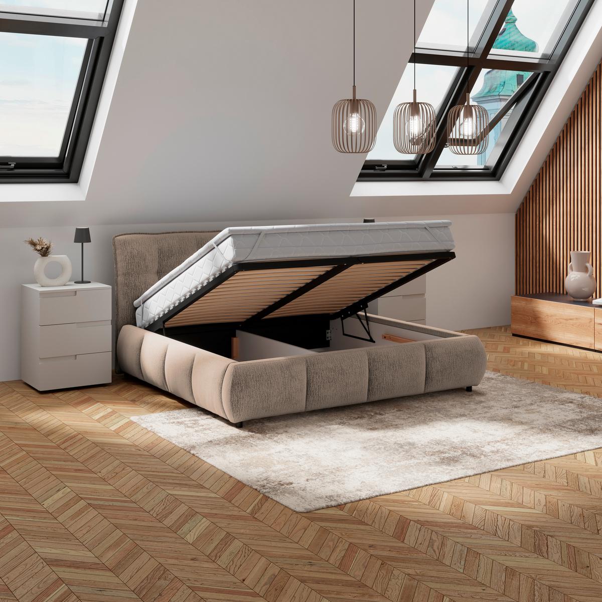 Polsterbett Limo Braun 160x200 cm - Schwarz/Braun, KONVENTIONELL, Holz/Holzwerkstoff (160/200cm) - James Wood