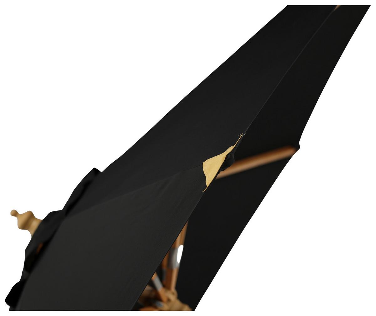 Sonnenschirm Cerox L/B: 270x250 cm Schwarz - Schwarz, KONVENTIONELL (270/250cm) - Gardenson