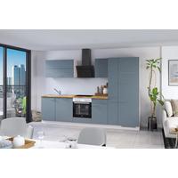Küchenblock Ip1200 - Blau/Eichefarben, Basics, Holzwerkstoff (310cm) - Impuls
