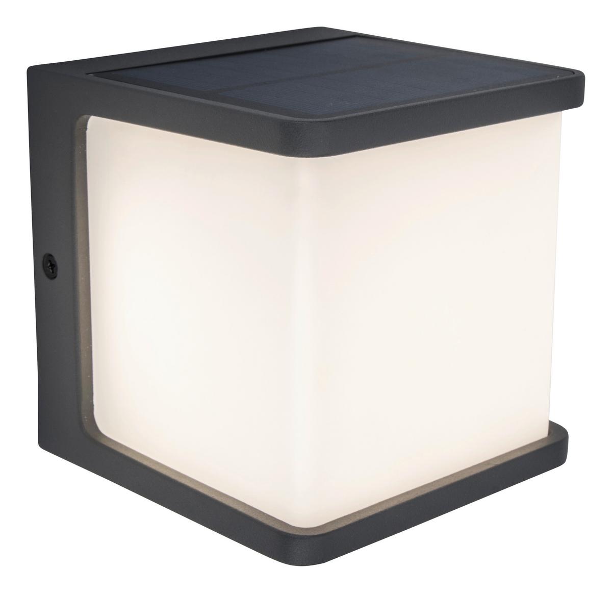 Solarleuchte Doblo Weiß Anthrazit L: 11 cm - Anthrazit/Weiß, Basics, Kunststoff/Metall (11/11/12,9cm)