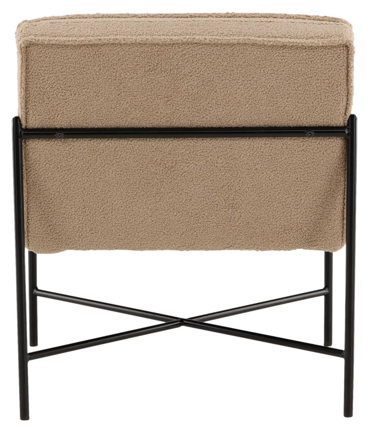 Sessel Rakel - Beige/Schwarz, Design, Textil/Metall (66/78/65cm) - Livetastic