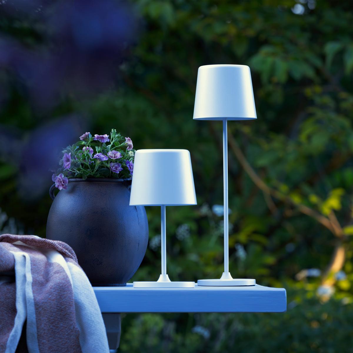 Tischlampe Kaami dimmbar Weiß - Weiß, Design, Kunststoff/Metall (10/37cm) - Brilliant