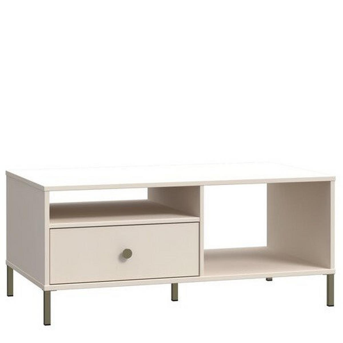 KONFERENČNÍ STOLEK SALVATRICE - barvy zlata/pískové barvy, Moderní, kov/kompozitní dřevo (110/48/60cm)