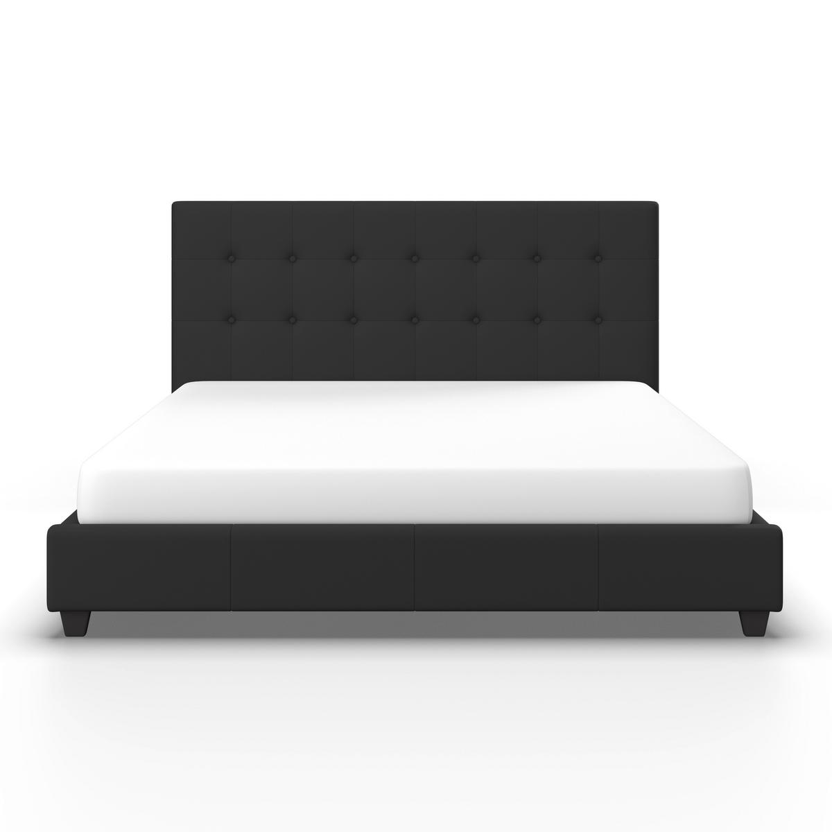 Čalouněná manželská postel FREDERICO, 180x200, černá - černá, Moderní, kov/dřevo (180/200cm) - Bessagi Home
