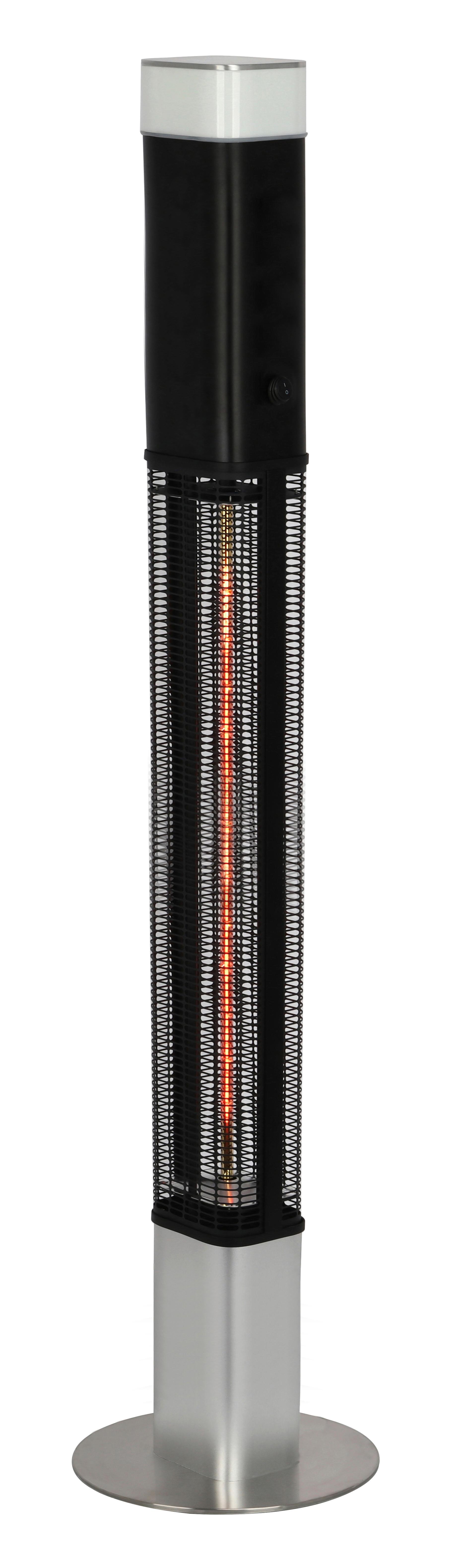 Stand-terrassenstrahler 1500 W Mit Fernbedienung, 1 Heizstufe - Silberfarben/Schwarz, Basics, Kunststoff/Metall (40/180/40cm)