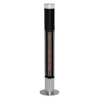 Stand-Terrassenstrahler 1500 W mit Fernbedienung, 1 Heizstufe - Silberfarben/Schwarz, Basics, Kunststoff/Metall (40/180/40cm)