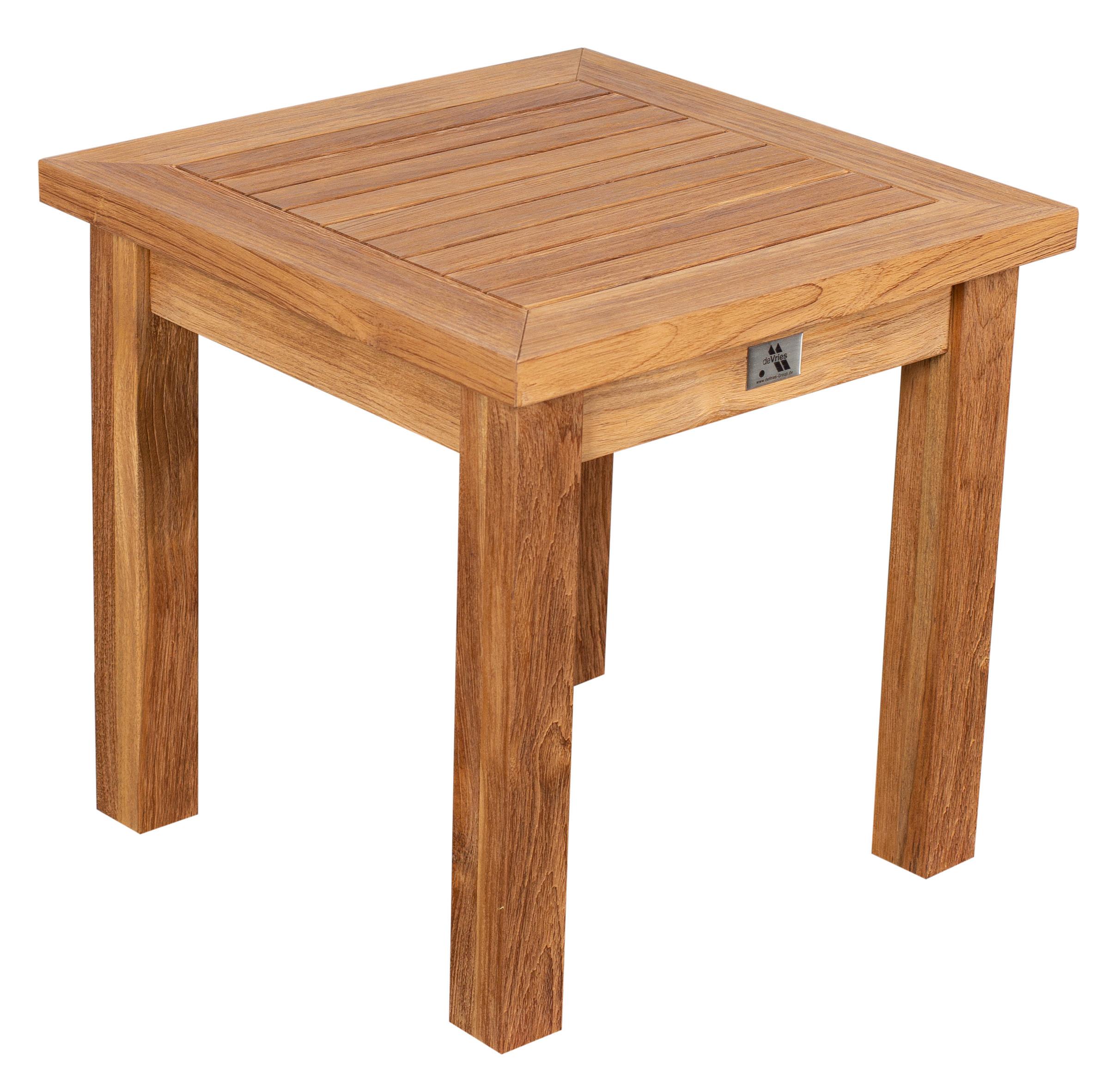 Gartenbeistelltisch Janus Teakfarben B: 45 cm aus Holz - Braun, Basics, Holz (45/45/45cm)