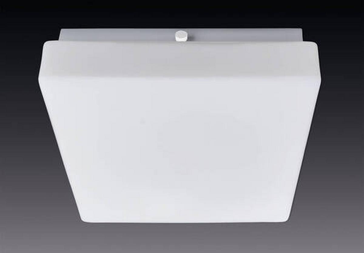 LED-Deckenleuchte L: 25 cm mit Milchglas - Weiß, Basics, Glas/Metall (25/25/8cm) - Näve