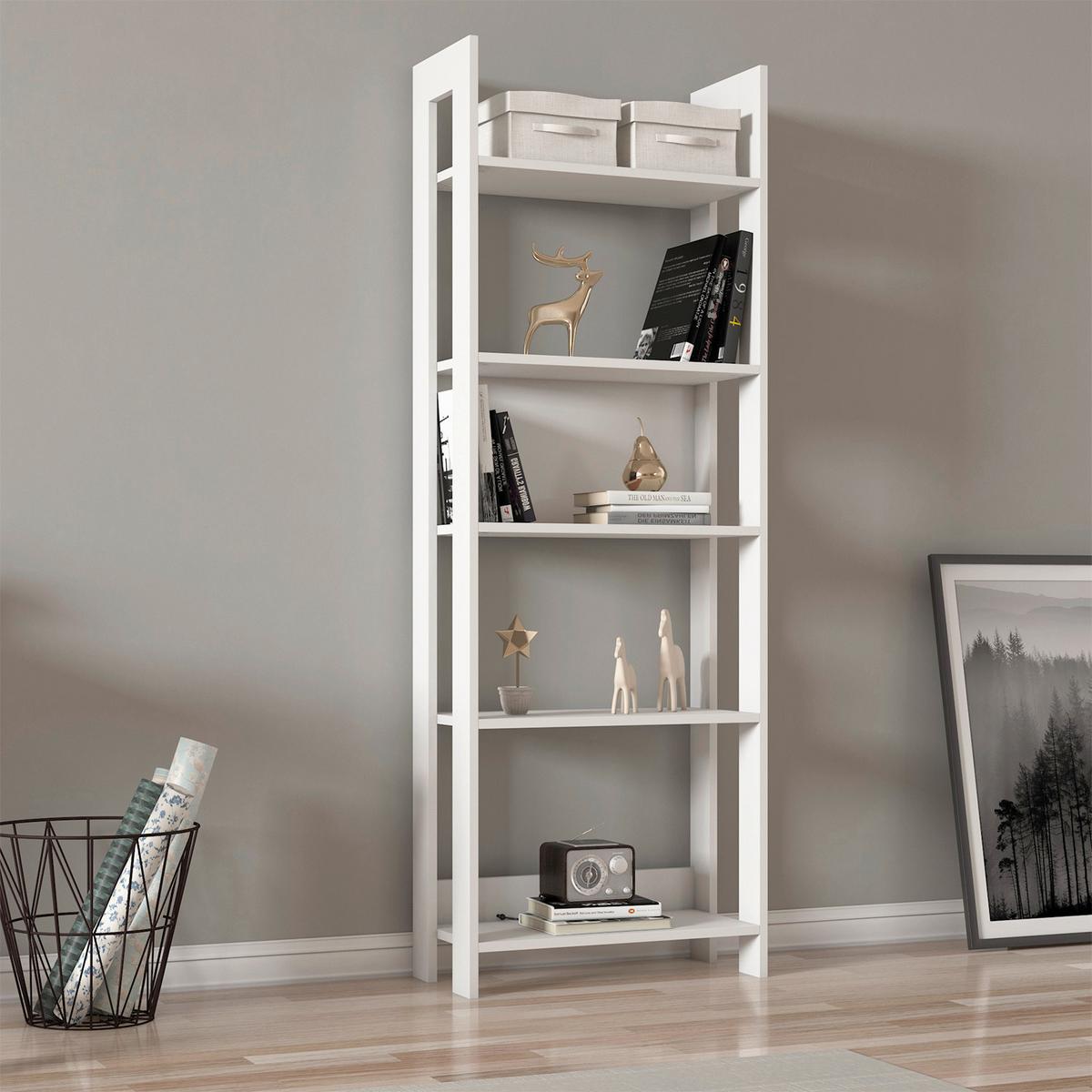 Regal Country Weiß B: 64 Cm - Weiß, Design, Holzwerkstoff (64/180/30cm) - Livetastic