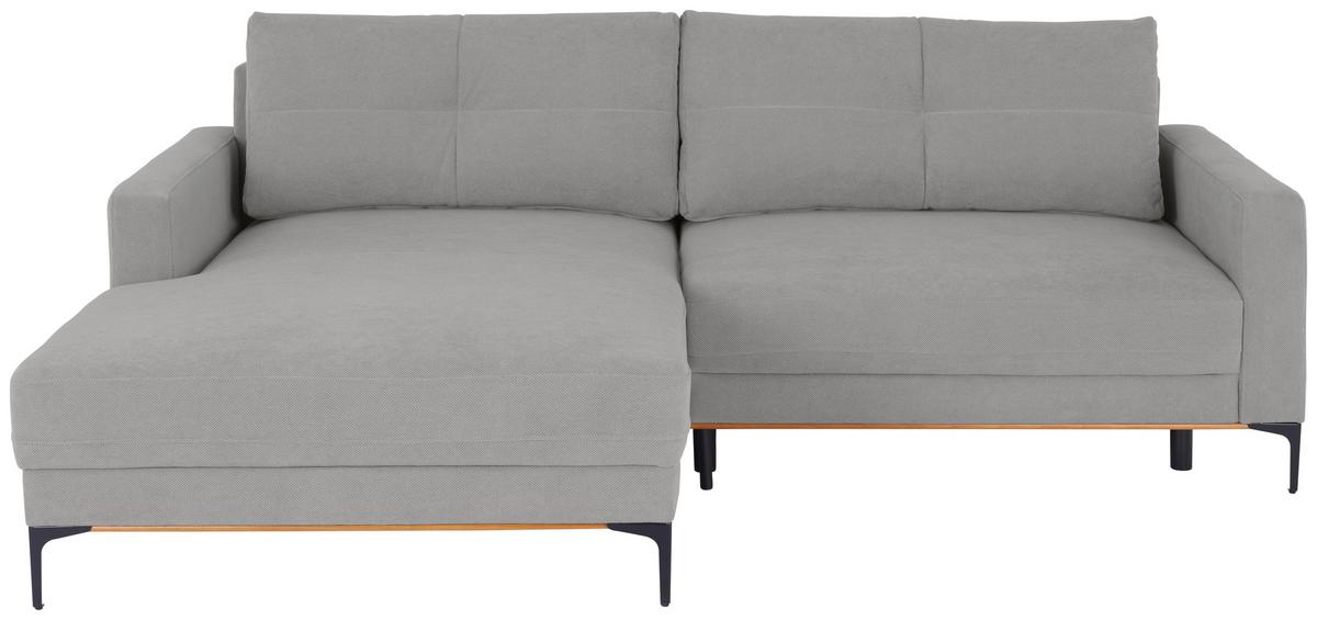 Ecksofa Bergamo - Hellgrau/Schwarz, MODERN, Textil (162/238cm) - Ondega