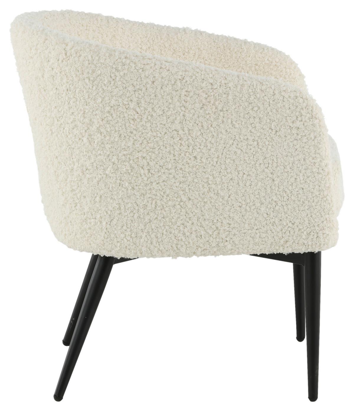 Sessel Fluffy - Schwarz/Weiß, Design, Kunststoff/Textil (66/70,5/64cm) - Livetastic
