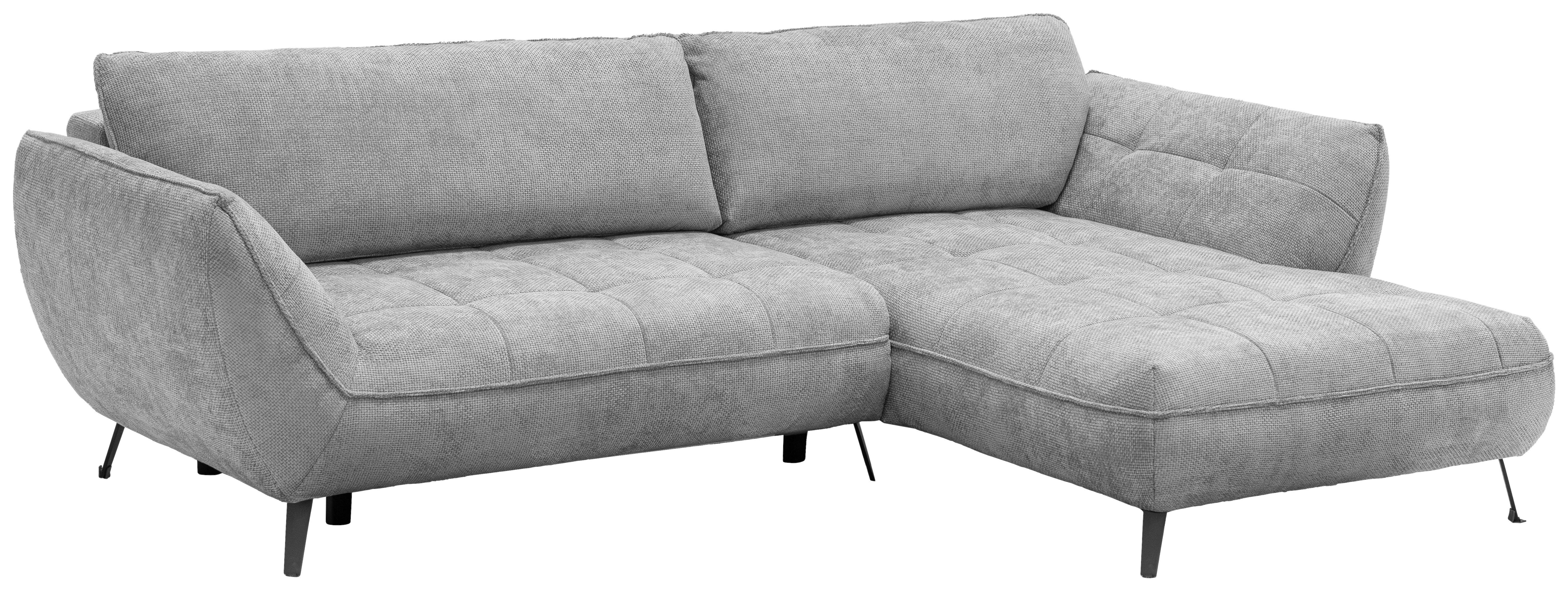 Ecksofa Samoa Hellgrau S: 282x187 cm - Hellgrau/Schwarz, Design, Textil (282/187cm) - Livetastic