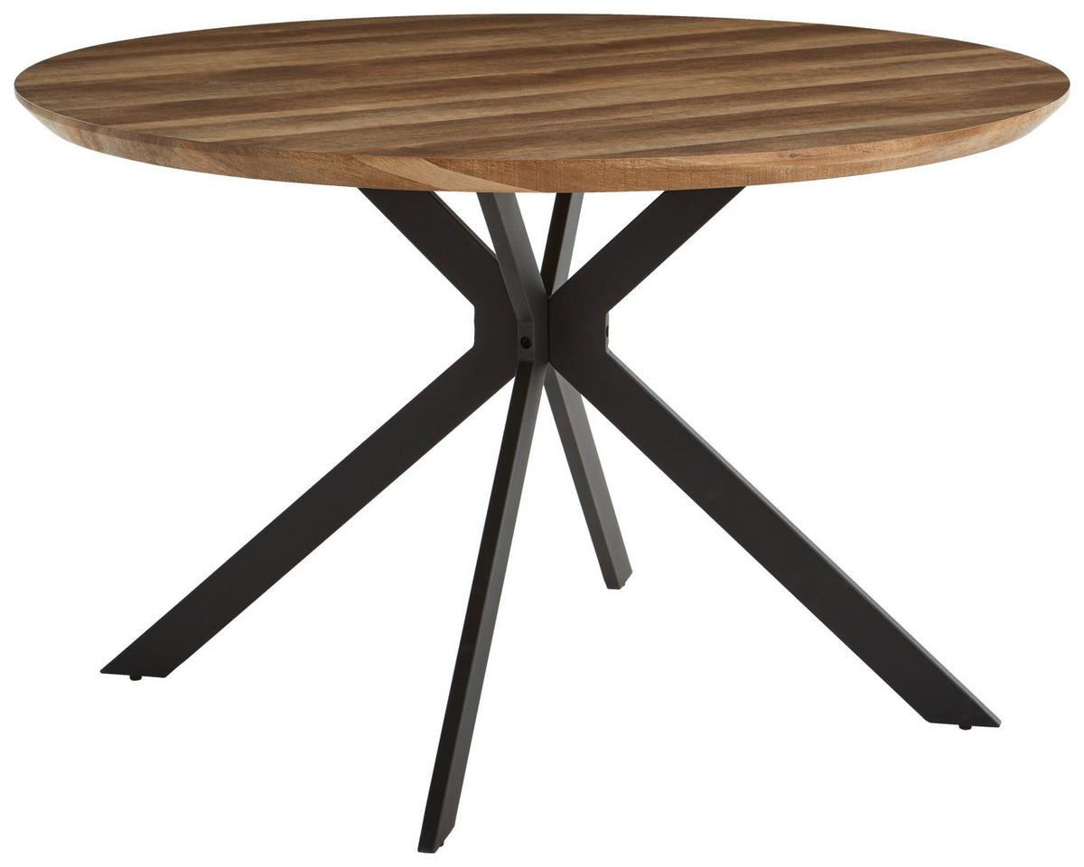 Esstisch Malu - Eichefarben/Schwarz, MODERN, Holzwerkstoff/Metall (120/120/76cm) - MID.YOU