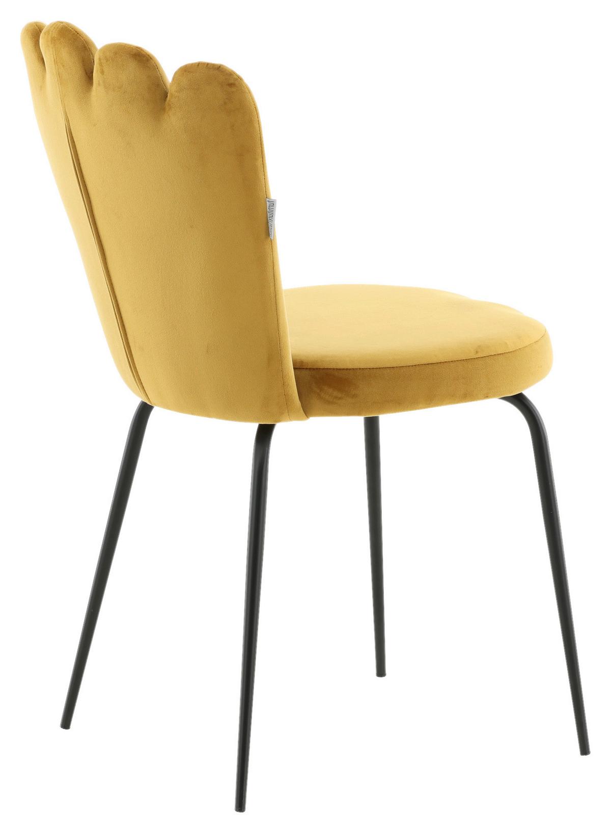 Stuhl-Set Limhamn - Gelb/Schwarz, Design, Textil/Metall (44.5/82.5/54cm) - Livetastic