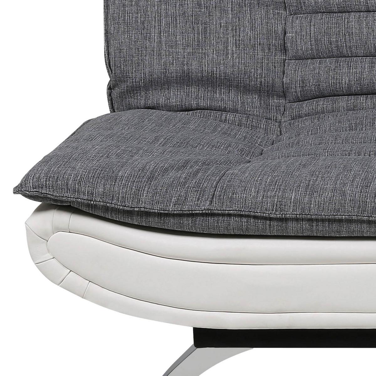 2-sitzer-sofa Mit Schlaffunktion Faith B: 196 Cm - Chromfarben/Weiß, Design, Textil (196/91/98cm) - MID.YOU