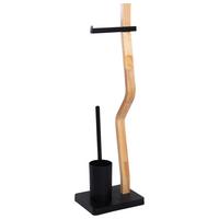 Wc-kefe Szett Emilio - natúr színű/fekete, Trend, műanyag/faalapú anyag (23/75/18cm) - Homezone