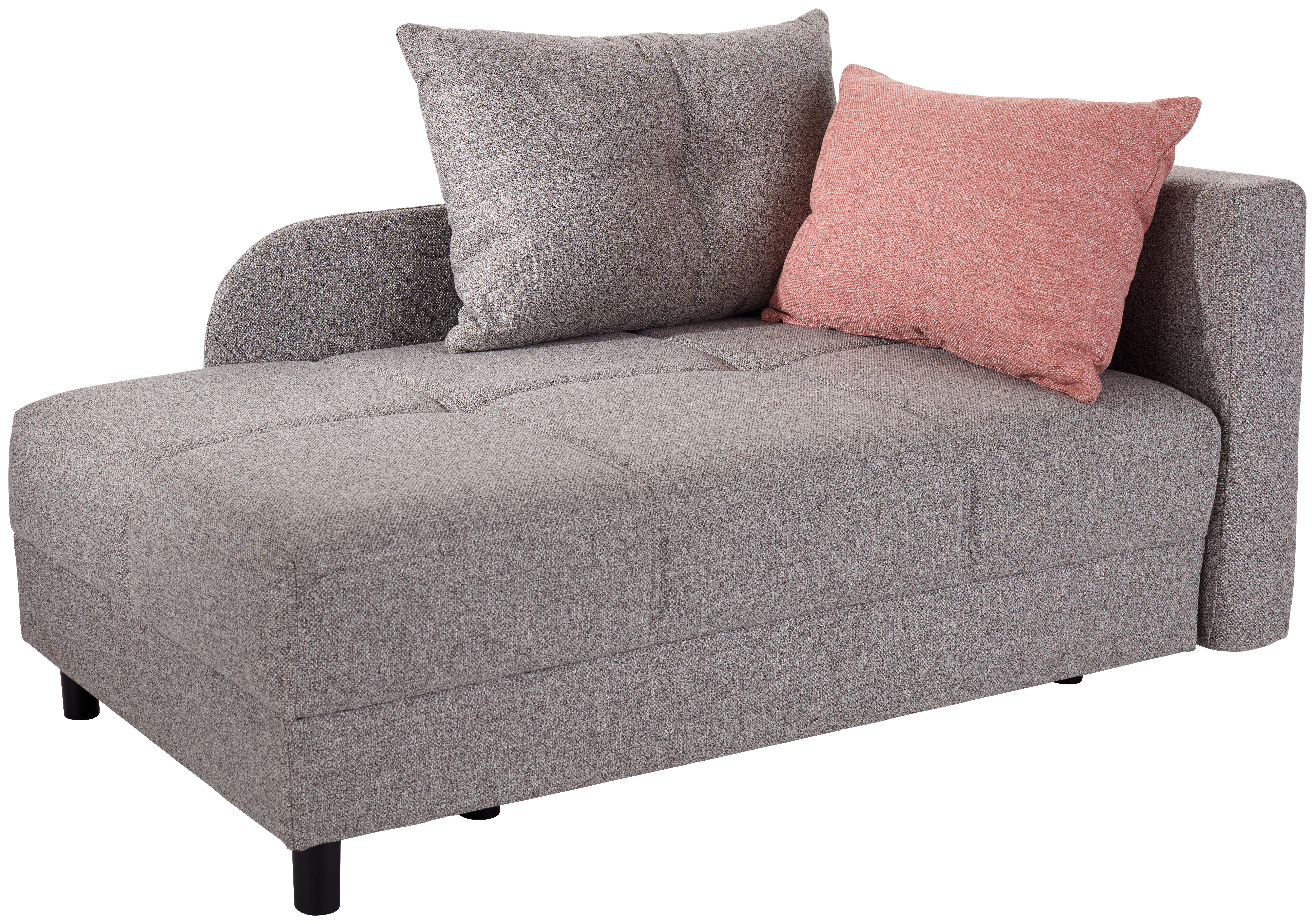 Lenoška S Polštáři Nova, Šedá - šedá/červená, Basics, kov/dřevo (145/85cm)