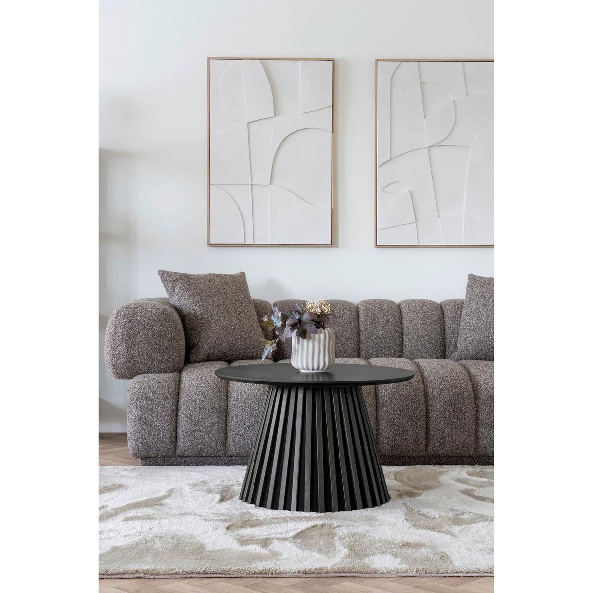 Couchtisch Osaka Schwarz B: 70cm - Schwarz, Design, Holz/Textil (70/70/45cm) - MID.YOU