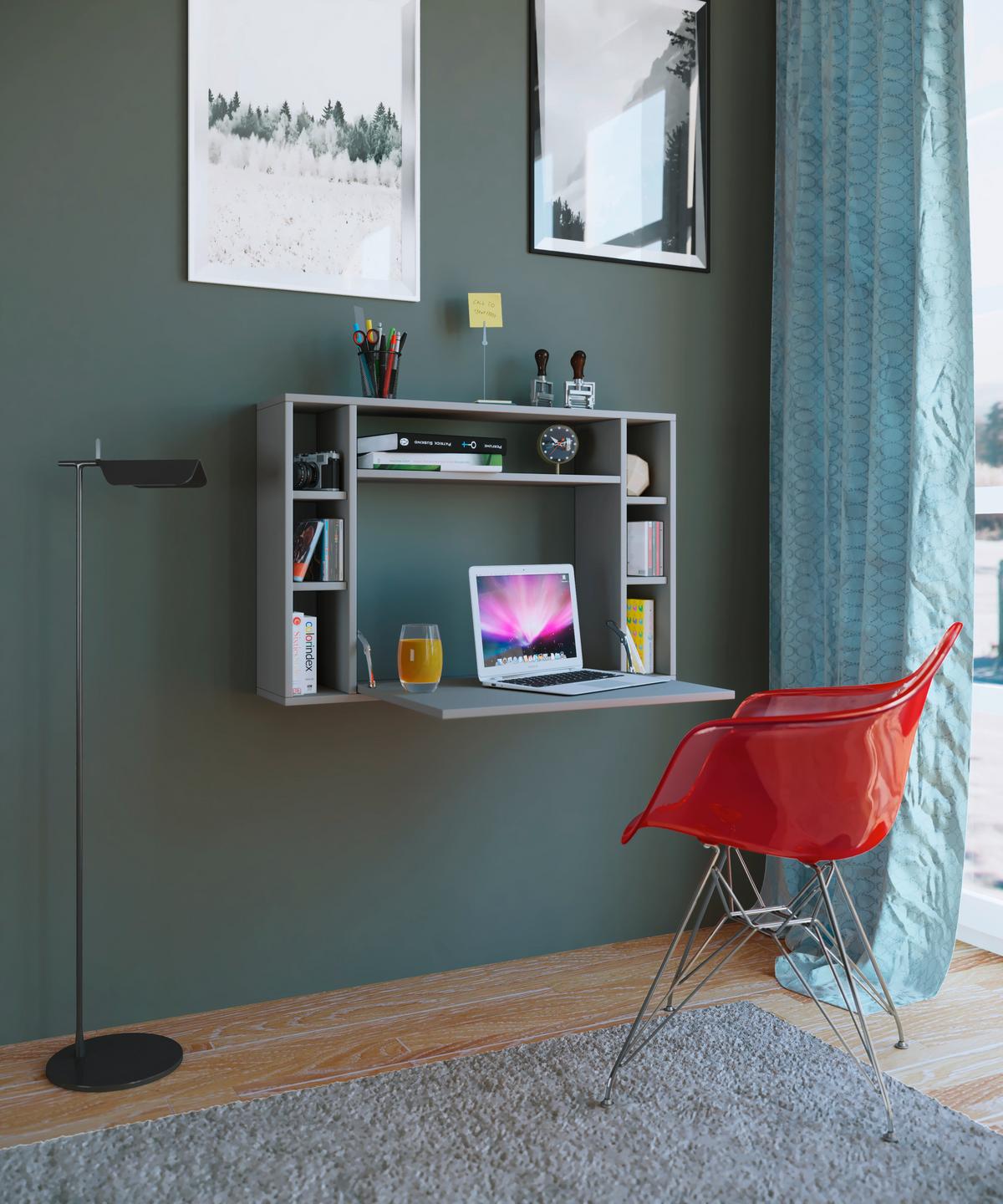 Laptoptisch Ausklappbar B: 90 cm Wandila, Grau - Grau, KONVENTIONELL, Holzwerkstoff (90/20/60cm) - MID.YOU