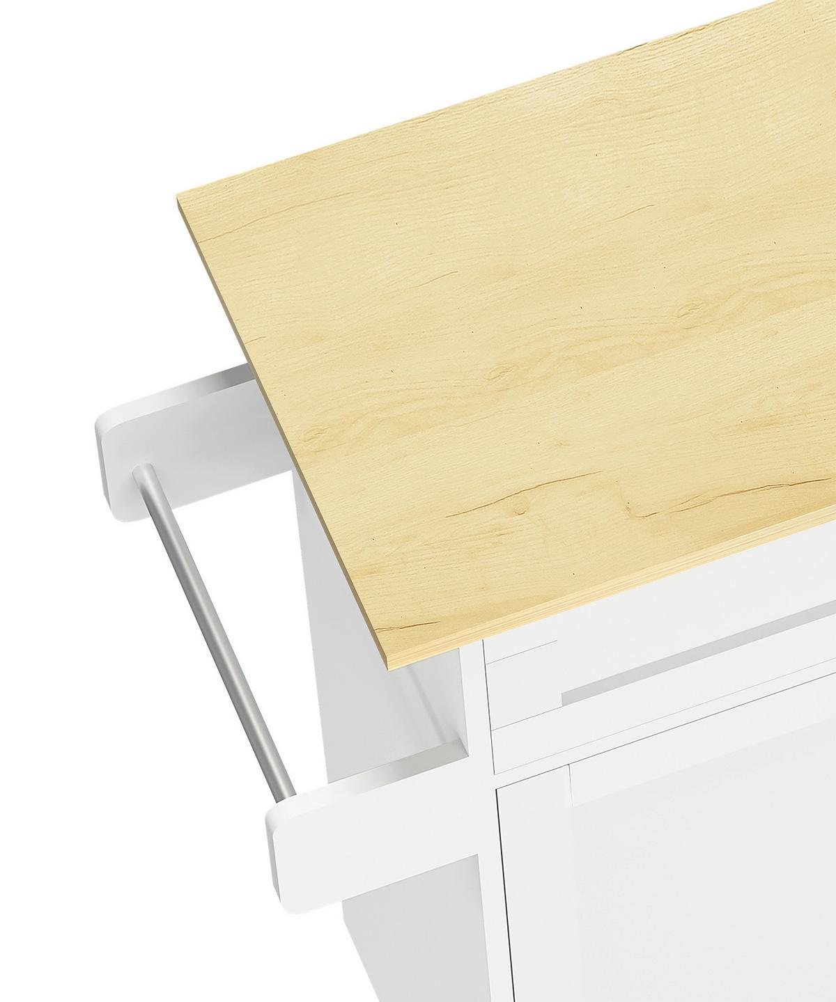 Servierwagen Pastano Weiß, Eiche Dekor B: 114 cm - Honigeiche/Weiß, Basics, Holzwerkstoff/Kunststoff (114/89/39cm) - MID.YOU