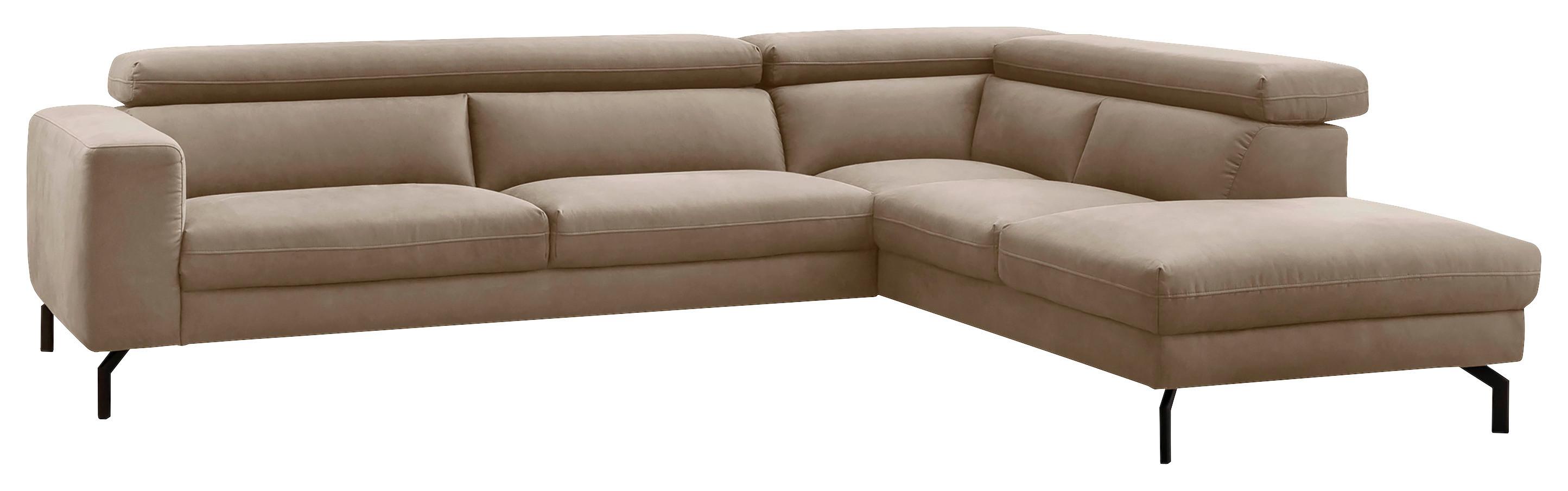 Ecksofa California - Beige/Schwarz, MODERN, Textil (305/233cm) - Trendmanufaktur