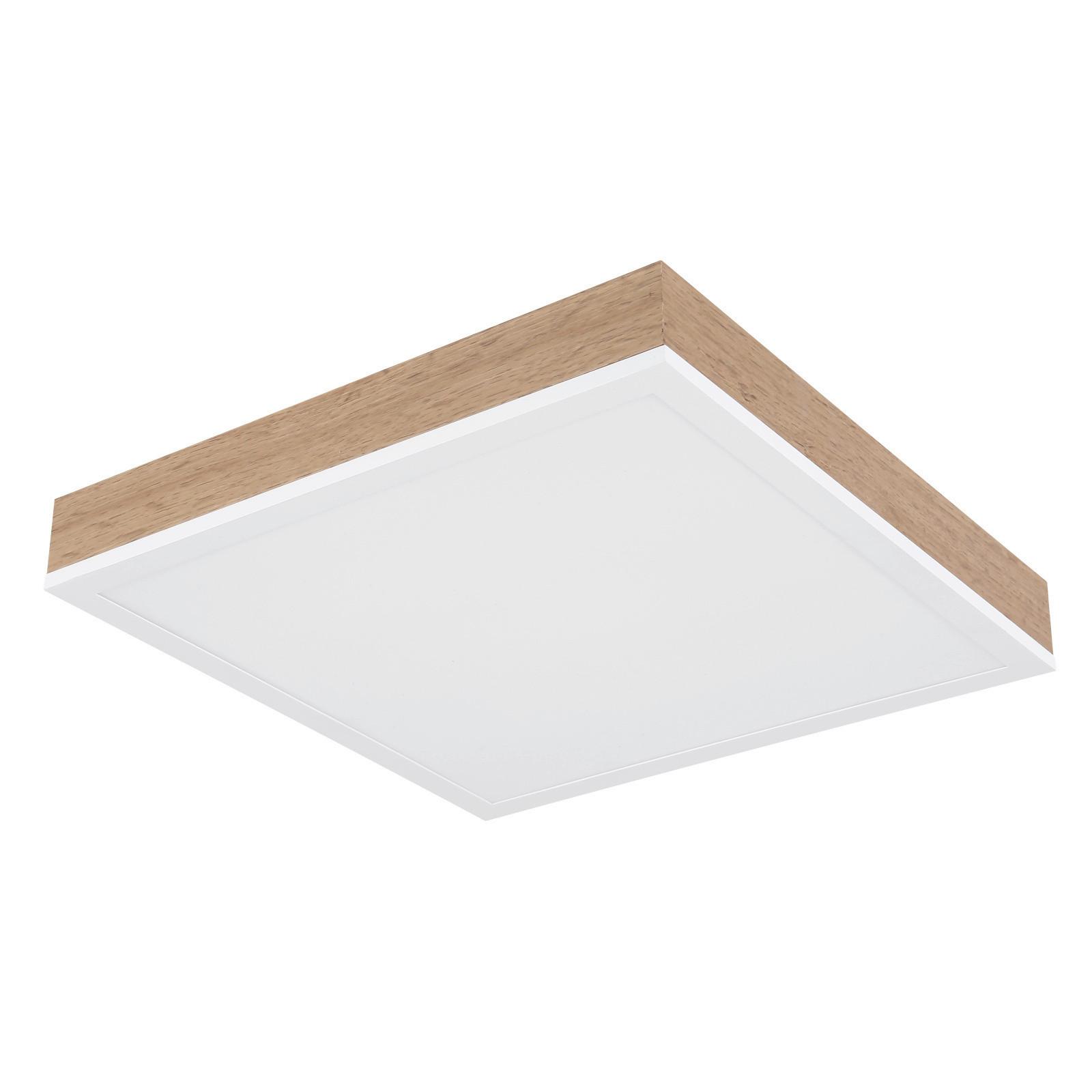 LED-Deckenleuchte 416080wwd1 - Opal/Weiß, Natur, Holz/Kunststoff (30/30/6cm) - Globo