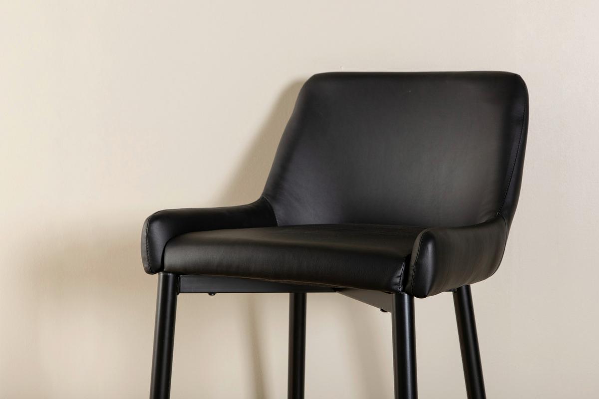Barhocker-set Plaza Schwarz B: 48 Cm - Schwarz, Design, Kunststoff/Textil (48/105/57cm) - Livetastic