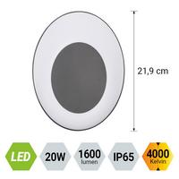 Led Kültéri Falikar Nibo - sötétszürke/fehér, Basics, műanyag (6,5/16,9/21,9cm)