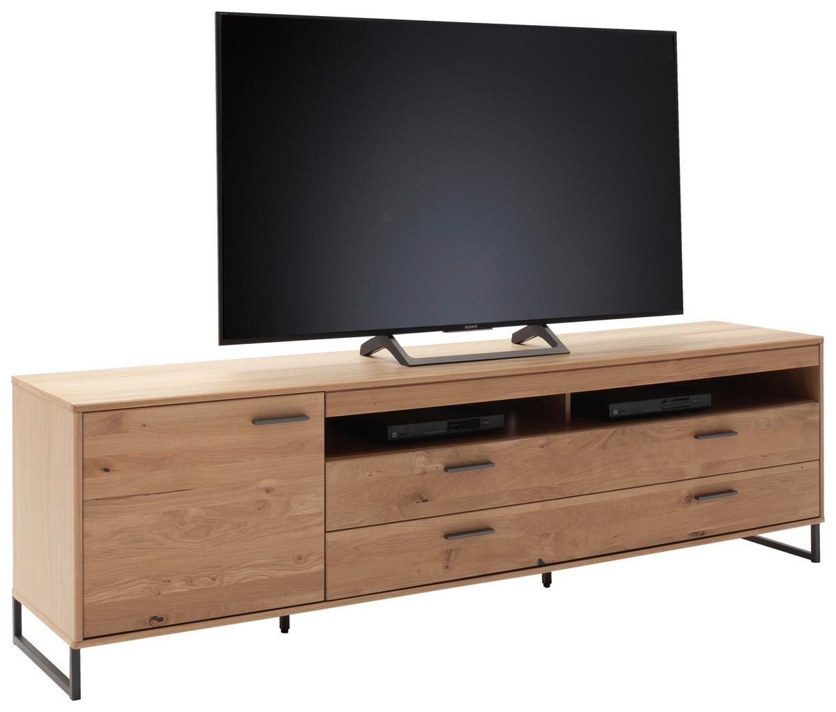 Tv-element Portland B: 224 Cm Eiche Dekor - Eichefarben/Schwarz, Design, Holz/Holzwerkstoff (224/67/50cm) - Livetastic