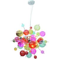Hängeleuchte Explosion H: 150 cm 10-Flammig - Chromfarben/Klar, Design, Glas/Metall (65/150cm) - Näve