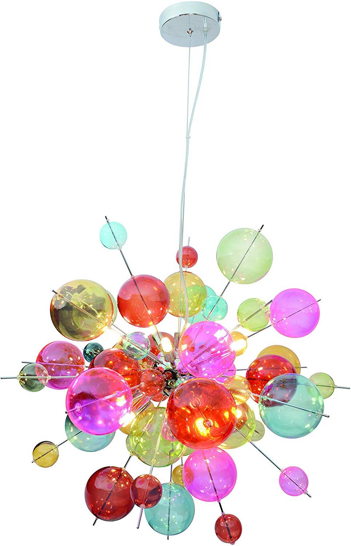 Hängeleuchte Explosion H: 150 cm 10-Flammig - Chromfarben/Klar, Design, Glas/Metall (65/150cm) - Näve