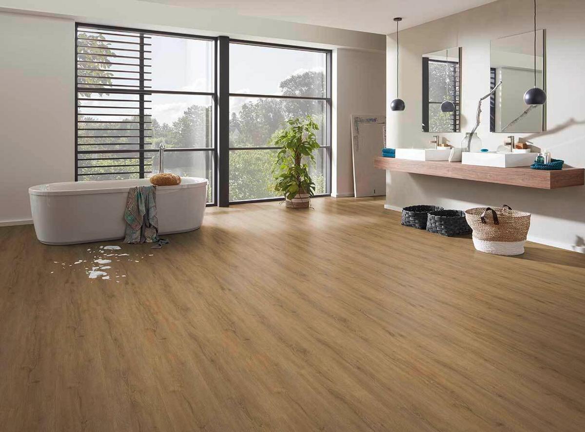 Designboden Eichefarben Landhausdiele Stärke 3,8mm - Eichefarben, Basics, Kunststoff (122/22.8/0.38cm)