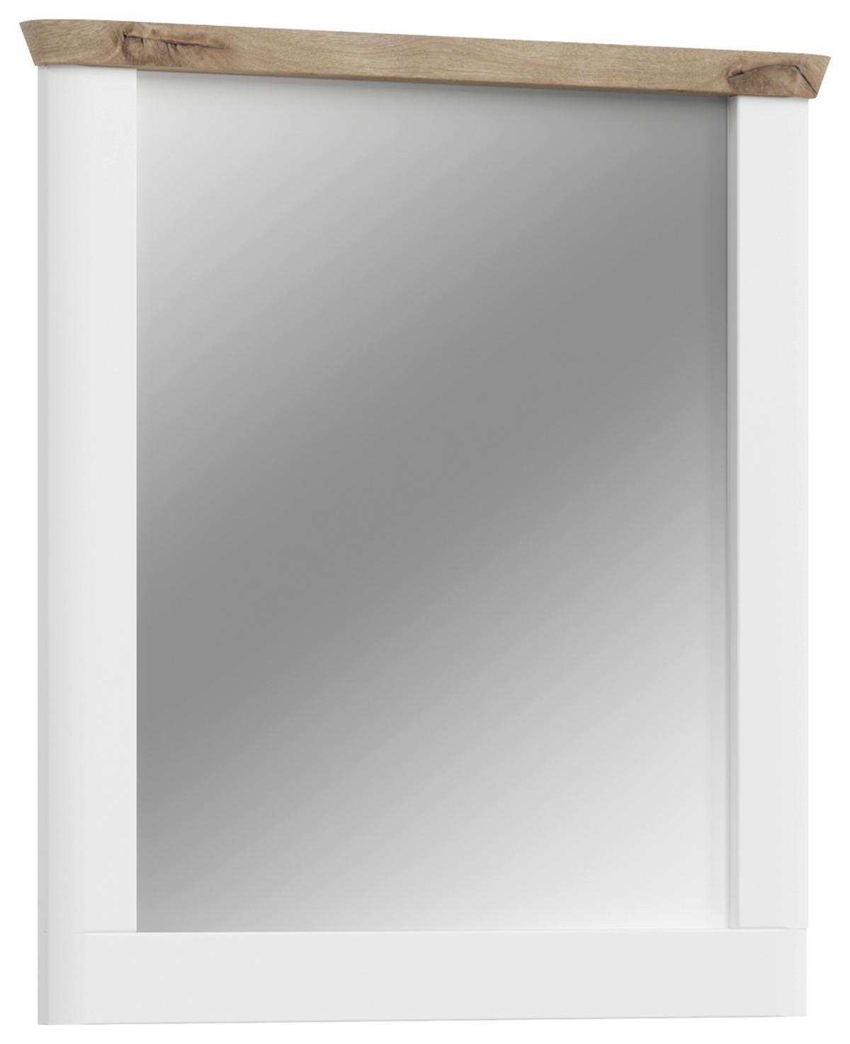 Wandspiegel Michigan Rechteckig B: 79 Cm - Weiß, LIFESTYLE, Glas/Holzwerkstoff (79/89/6cm) - MID.YOU