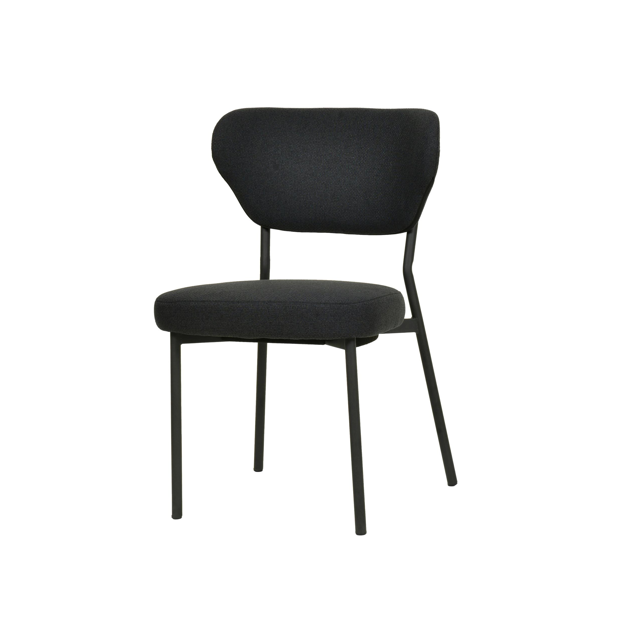 Gartensesselset 2er 2x Duko Stapelstuhl Mit Bezug - Schwarz, Basics, Kunststoff/Textil (52/82/54cm)