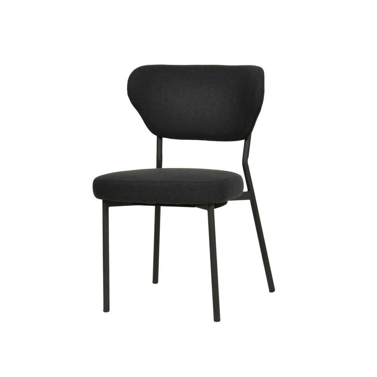 Gartensesselset 2er 2x Duko Stapelstuhl mit Bezug - Schwarz, Basics, Kunststoff/Textil (52/82/54cm)