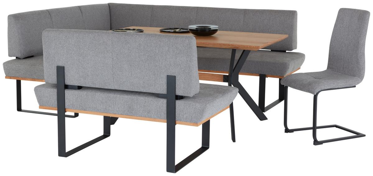 Eckbank Dunkelgrau/Schwarz Tristan 175x225 cm - Schwarz/Grau, MODERN, Holz/Textil (175/225cm) - James Wood